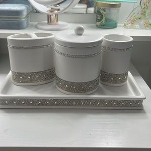 Bedazzled Bathroom Organizers